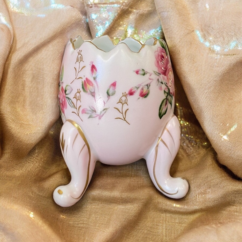 Beautiful vintage footed cracked egg vase - Picture 5 of 8